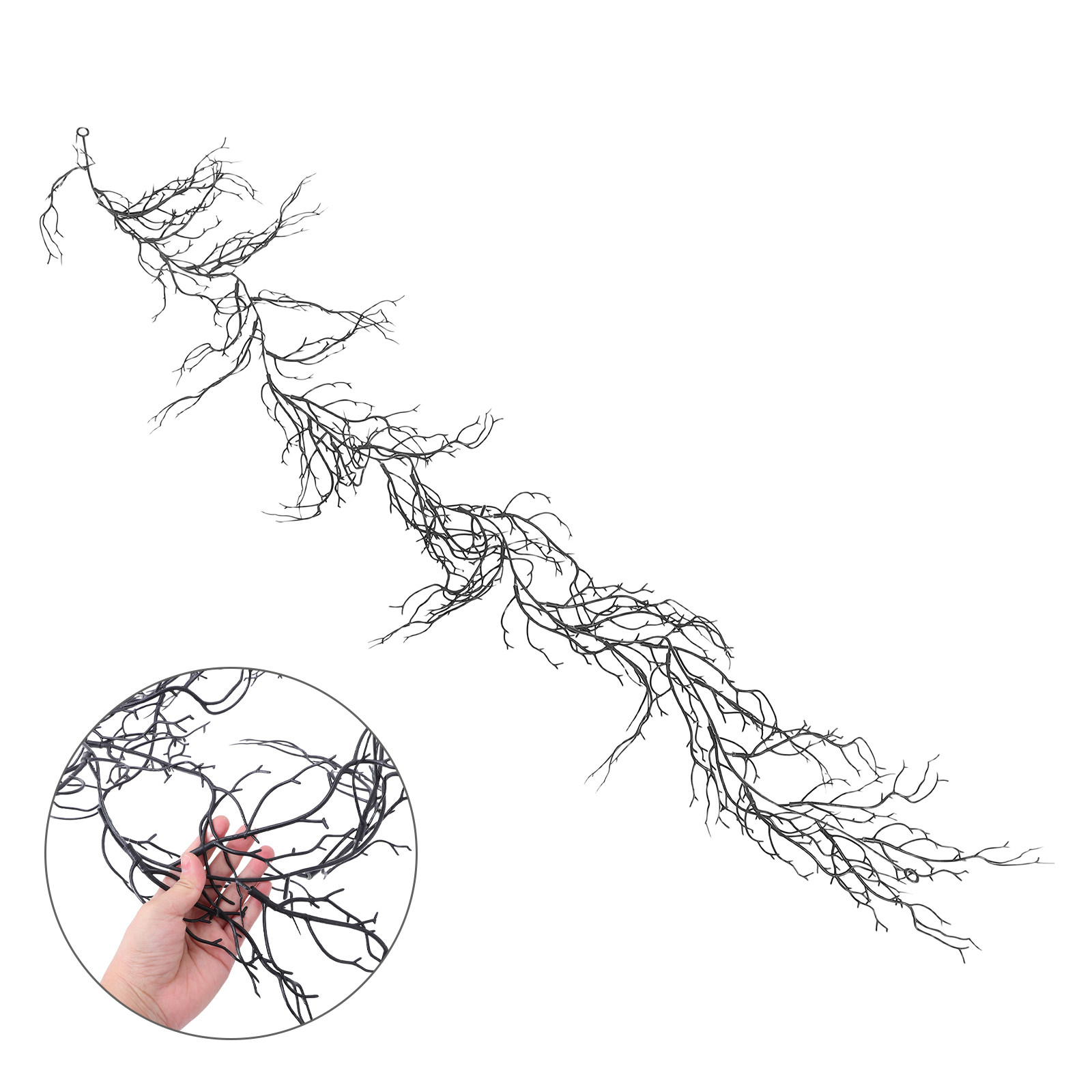 Branch Curly Willow - Schwarze Dekorative Ranken, Gewellte Weidenzweige aus