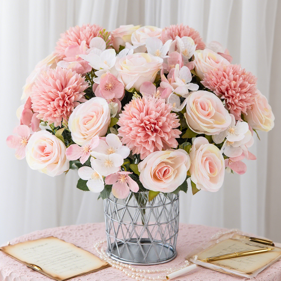 Florist Supply Vases - 1/4 stücke Künstliche Blume Rose Chrysantheme