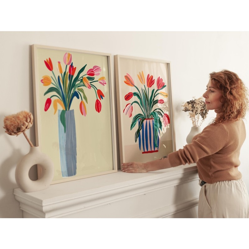 2 Stück Tulpenblumen-Leinwand- – Florist Supply Vases Bewertung und Preis